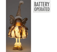 ENGELMEISJE MET LED STAAND 22X16X50CM GOUD