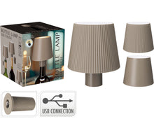 BOTTLE LAMP 10X8CM TAUPE 2 ASSORTED USB RECHARGEABLE/DIMMABLE