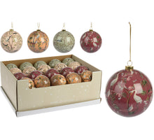 KERSTBAL 8CM 4 ASSORTIE VOGEL DESIGN KUNSTSTOF