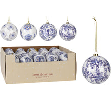 KERSTBAL 8CM DELFT BLUE 4 ASSORTIE DESIGN