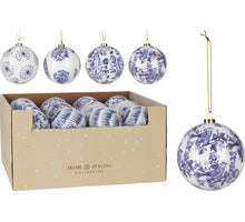 KERSTBAL 10CM DELFT BLUE 4 ASSORTIE DESIGN