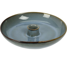 CANDLE HOLDER PLATE CERAMIC D19 H3CM BLUE