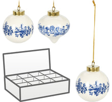 KERSTBAL PORSELEIN DELFT BLAUW 8CM 2 ASSORTIE