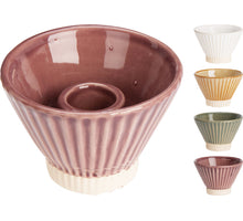 KANDELAAR PORSELEIN D8 H5,5CM 4 ASSORTIE KLEUR