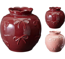 VAAS STRIKJES D14 H15CM 2 ASSORTIE KLEUREN ROZE/ROOD