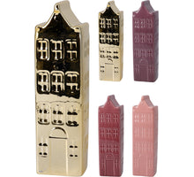 HUIS KERAMIEK 4,5X4,5X17CM 4 ASSORTIE KLEUREN