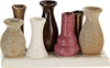 VAASJES OP PLATEAU KERAMIEK 7STS 19X7X10CM BRUIN