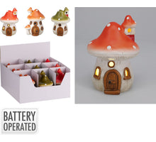 PADDENSTOEL KERAMIEK MET LED 11X9X14CM 3 ASORTIE (incl. 2X LR44)