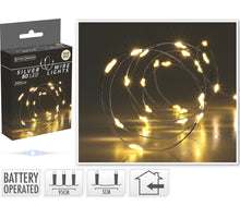 LED INDOOR ZILVERDRAAD 80L/395CM LED WARM WIT - WERKT OP 3XAA