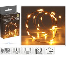 LED INDOOR KOPERDRAAD 80L/395CM LED EXTRA WARM WIT - WERKT OP 3XAA