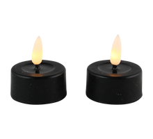 LED theelicht smelt zwart set/2 met timer (incl batterijen)
