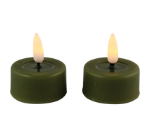 LED theelicht smelt olijfgroen set/2 met timer (incl batterijen)