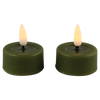 LED theelicht smelt olijfgroen set/2 met timer (incl batterijen)