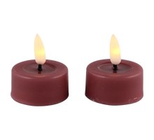 LED theelicht smelt oud roze set/2 met timer (incl batterijen)