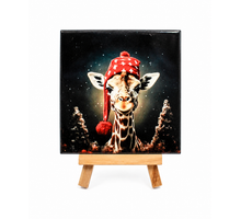 Tegeltje Giraffe - 10,5x10,5x0,5cm - keramiek