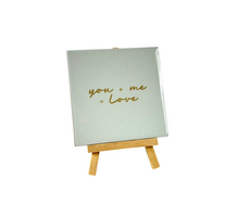 Tegeltje - You + me = love - 11x11cm