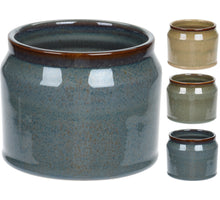 BLOEMPOT REACTIVE GLAZE D11 H9CM 3 ASSORTIE