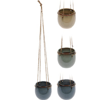 BLOEMPOT HANGER GEGLAZUURD D13 H11/57 CM 3 ASSORTIE