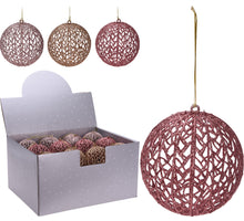 KERSTBAL 9CM 3 ASSORTIE ELEGANCE MIX GLITTER
