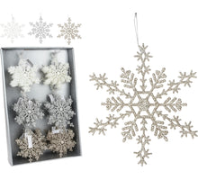 SNEEUWVLOK HANGDECO 15CM 3 ASSORTIE MIX GLITTER