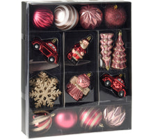 KERST HANGDECO SET VAN 20 STUKS KUNSTSTOF BURGUNDY