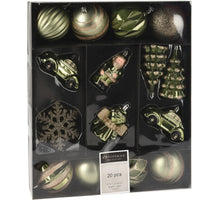 KERST HANGDECO SET VAN 20 STUKS KUNSTSTOF GROEN