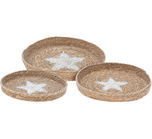 S3 ZEEGRAS PLATEAUS/SCHALEN D47/38/33CM NATUREL MET STER WIT