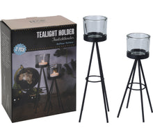 SET VAN 2  THEELICHTHOUDER METAAL D8 H24CM