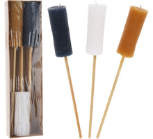 CANDLE TORCH SET OF 3 MIX (CANDLE D3.5 H10/30cm)