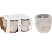 SET VAN 4 CITRONELLA KAARS IN CEMENTEN POT H5,7 D5,5CM