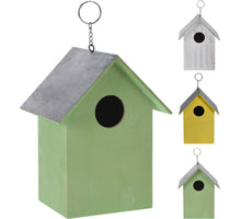 VOGELHUISJE MDF 3 ASSORTIE KLEUR 13,5x12x7,5cm