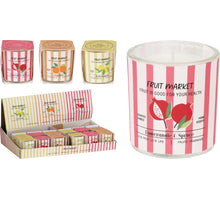 GEURKAARSJE FRUIT IN GLAS D 4,5 H5,2 CM 3 ASSORTIE