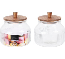 GLASS STORAGE JAR 1750ML WITH WOODEN LID