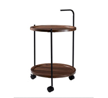 BIJZETTAFEL 2-LAAGS MDF OP WIELEN D40 H67CM
