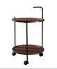 BIJZETTAFEL 2-LAAGS MDF OP WIELEN D40 H67CM