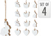 Easter Figure Hanging Decoration 4 Pieces 4cm Natural/White 3 Assorted