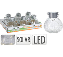 SOLARLAMP ROND GLAS MET HANGER D11 H17CM