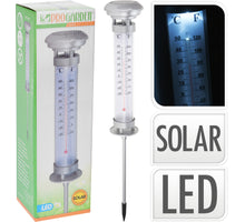 SOLAR LAMP WITH THERMOMETER ON GARDEN STICK D9 H58CM