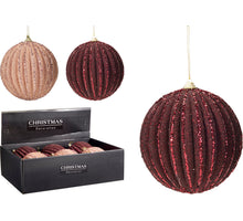 KERSTBAL 12CM 2 ASSORTIE BORDO/ROZE