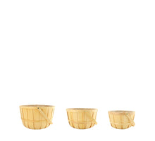 S/3 Basket fir wood with plastic 38x38x26cm FSC 100% Natural
