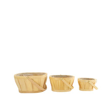 S/3 Basket fir wood with plastic 28x22x28cm FSC 100% Natural
