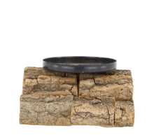 Candle holder poplar bark 12x12x7cm FSC 100% Natural
