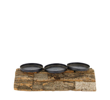 Candle holder poplar bark 28x12x8cm FSC 100% Natural