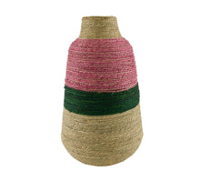 Vase seagrass / bamboo 25x25x42cm Mixed colors