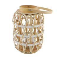 Lantern poplar chip wood with glass 18x18x27cm FSC 100% Natural