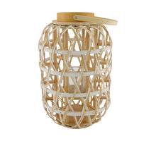 Lantern poplar chip wood with glass 24x24x38cm FSC 100% Natural