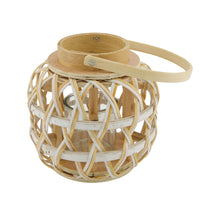 Lantern poplar chip wood with glass 18x18x18cm FSC 100% Natural