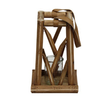 Lantern poplar wood with glass 18x18x28cm FSC 100% Natural