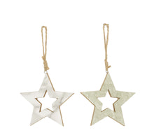 Hanger star mdf with print 12.2x1.2x12.2cm 2 Mixed grey FSC
