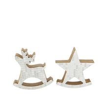 Figurine star reindeer mdf 7.8x2.2x8.3cm 2 mixed Silver